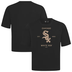 Chicago White Sox Levelwear Crossway Oversized Luxe Signature Knit T-Shirt - Black