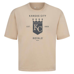 Kansas City Royals Levelwear Crossway Oversized Luxe Signature Knit T-Shirt - Khaki