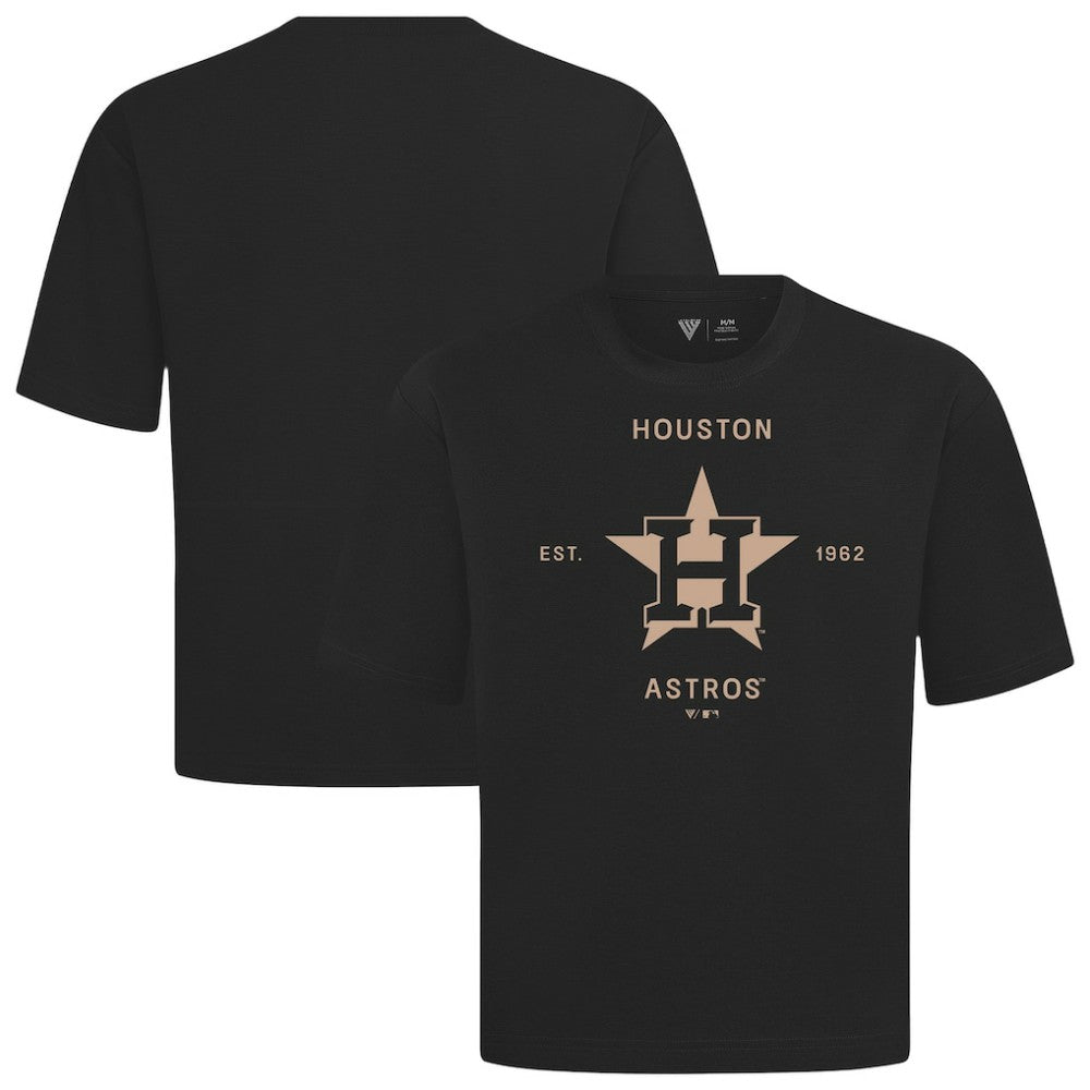 Houston Astros Levelwear Crossway Oversized Luxe Signature Knit T-Shirt - Black