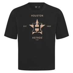 Houston Astros Levelwear Crossway Oversized Luxe Signature Knit T-Shirt - Black