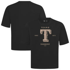 Texas Rangers Levelwear Crossway Oversized Luxe Signature Knit T-Shirt - Black