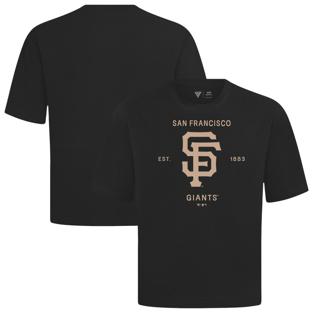 San Francisco Giants Levelwear Crossway Oversized Luxe Signature Knit T-Shirt - Black