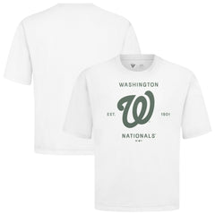 Washington Nationals Levelwear Crossway Oversized Luxe Signature Knit T-Shirt - White