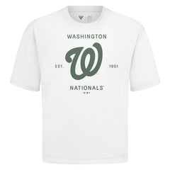 Washington Nationals Levelwear Crossway Oversized Luxe Signature Knit T-Shirt - White