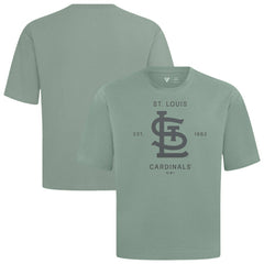 St. Louis Cardinals Levelwear Crossway Oversized Luxe Signature Knit T-Shirt - Green