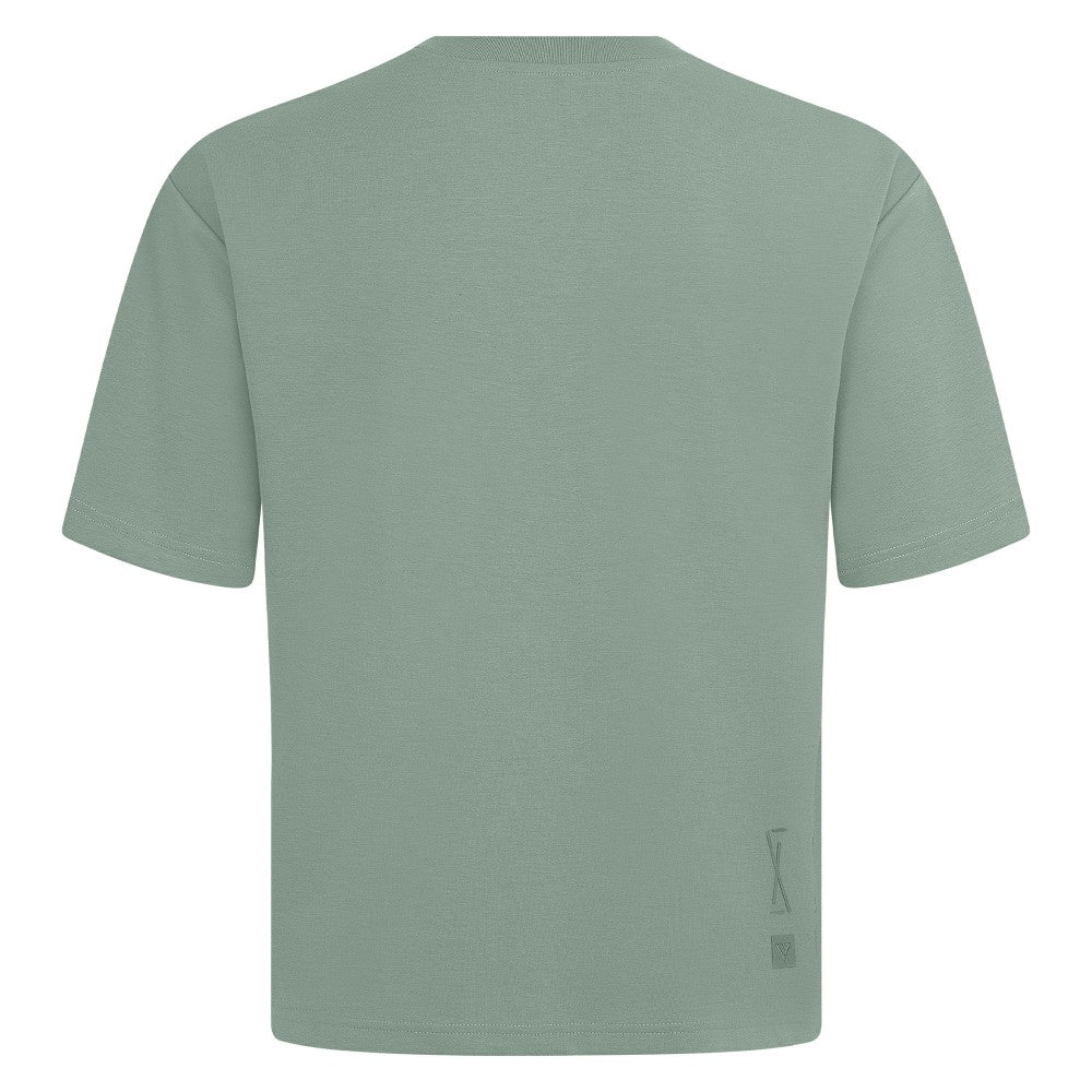 Cincinnati Reds Levelwear Crossway Oversized Luxe Signature Knit T-Shirt - Green