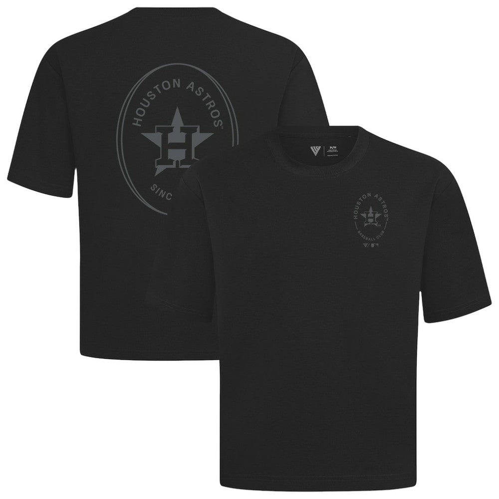 Houston Astros Levelwear Signet Oversized Luxe Signature Knit T-Shirt - Black