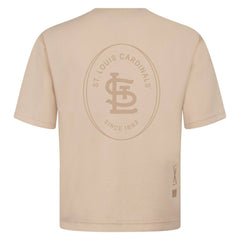St. Louis Cardinals Levelwear Signet Oversized Luxe Signature Knit T-Shirt - Khaki