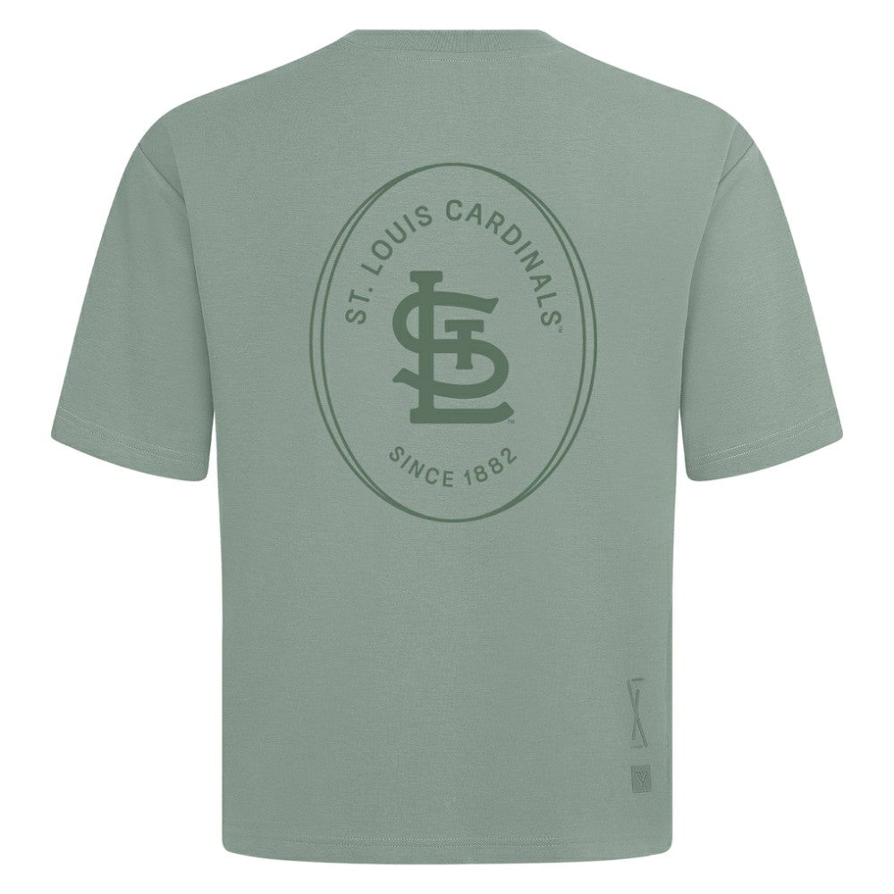 St. Louis Cardinals Levelwear Signet Oversized Luxe Signature Knit T-Shirt - Green