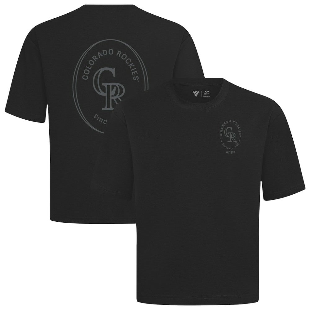 Colorado Rockies Levelwear Signet Oversized Luxe Signature Knit T-Shirt - Black