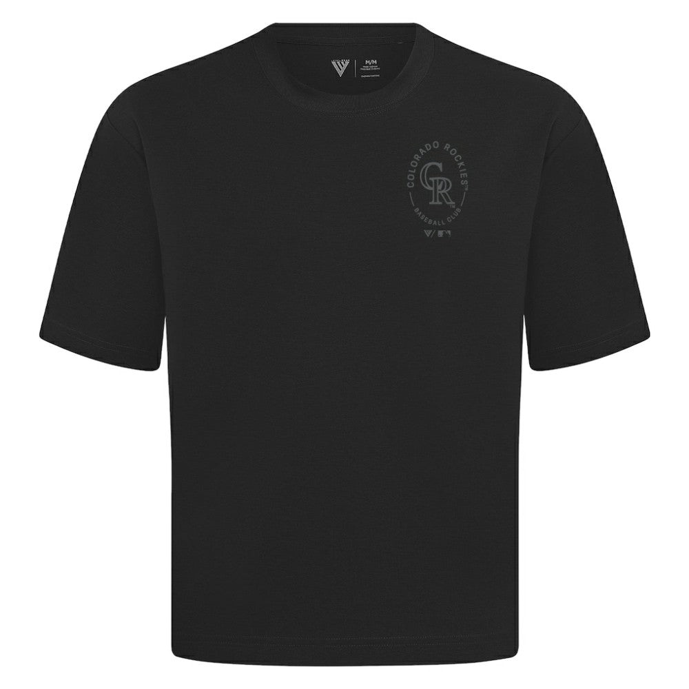 Colorado Rockies Levelwear Signet Oversized Luxe Signature Knit T-Shirt - Black