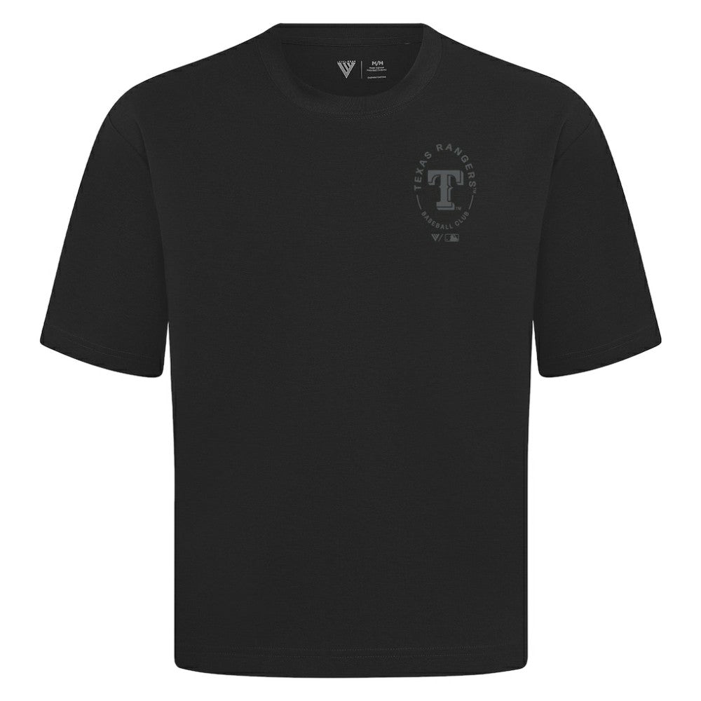 Texas Rangers Levelwear Signet Oversized Luxe Signature Knit T-Shirt - Black