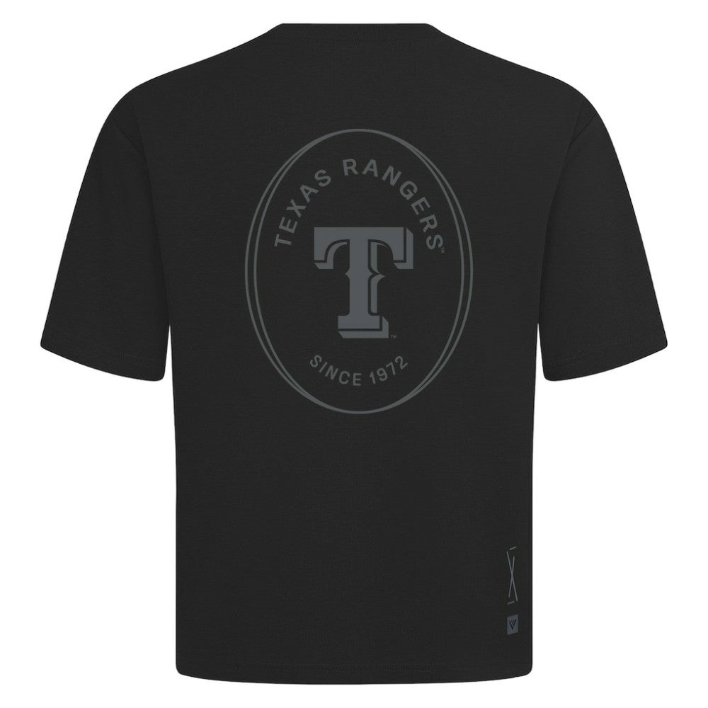 Texas Rangers Levelwear Signet Oversized Luxe Signature Knit T-Shirt - Black