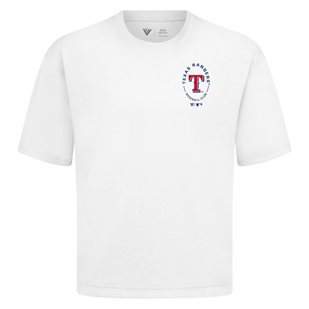 Texas Rangers Levelwear Signet Oversized Luxe Signature Knit T-Shirt - White