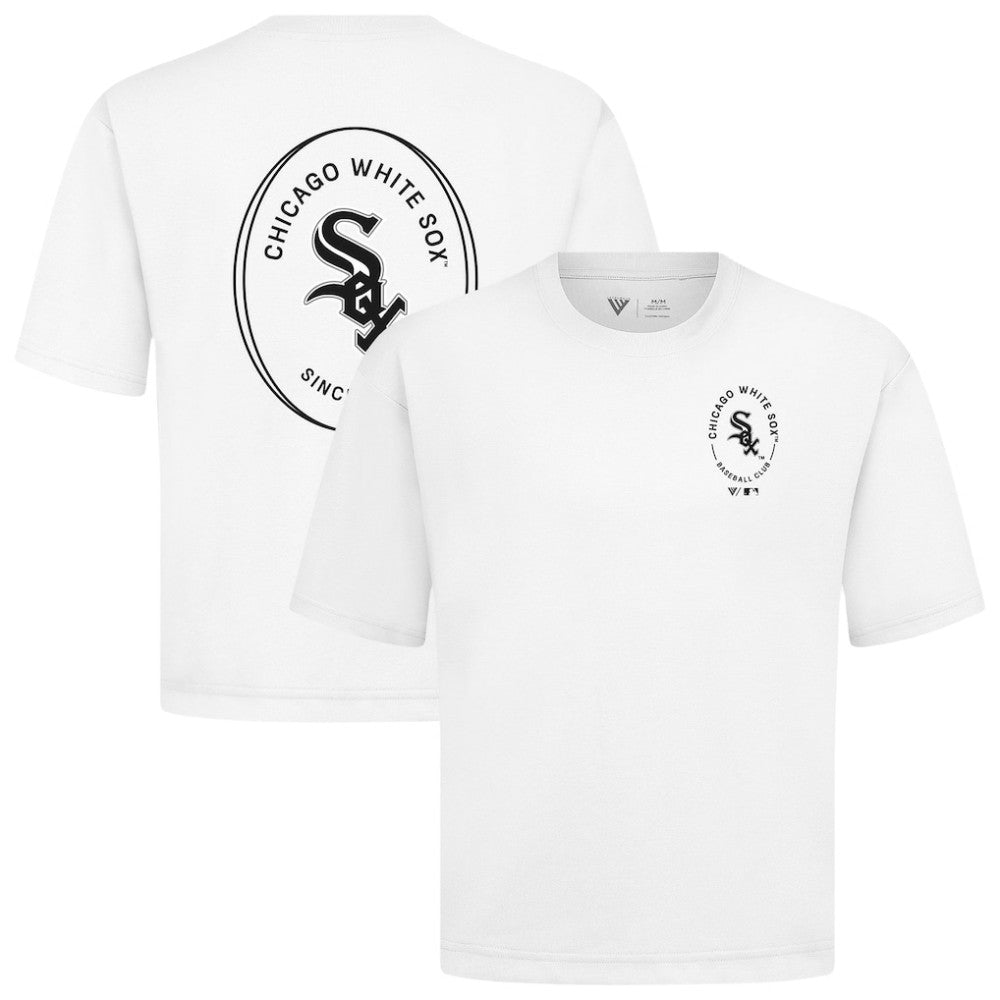 Chicago White Sox Levelwear Signet Oversized Luxe Signature Knit T-Shirt - White