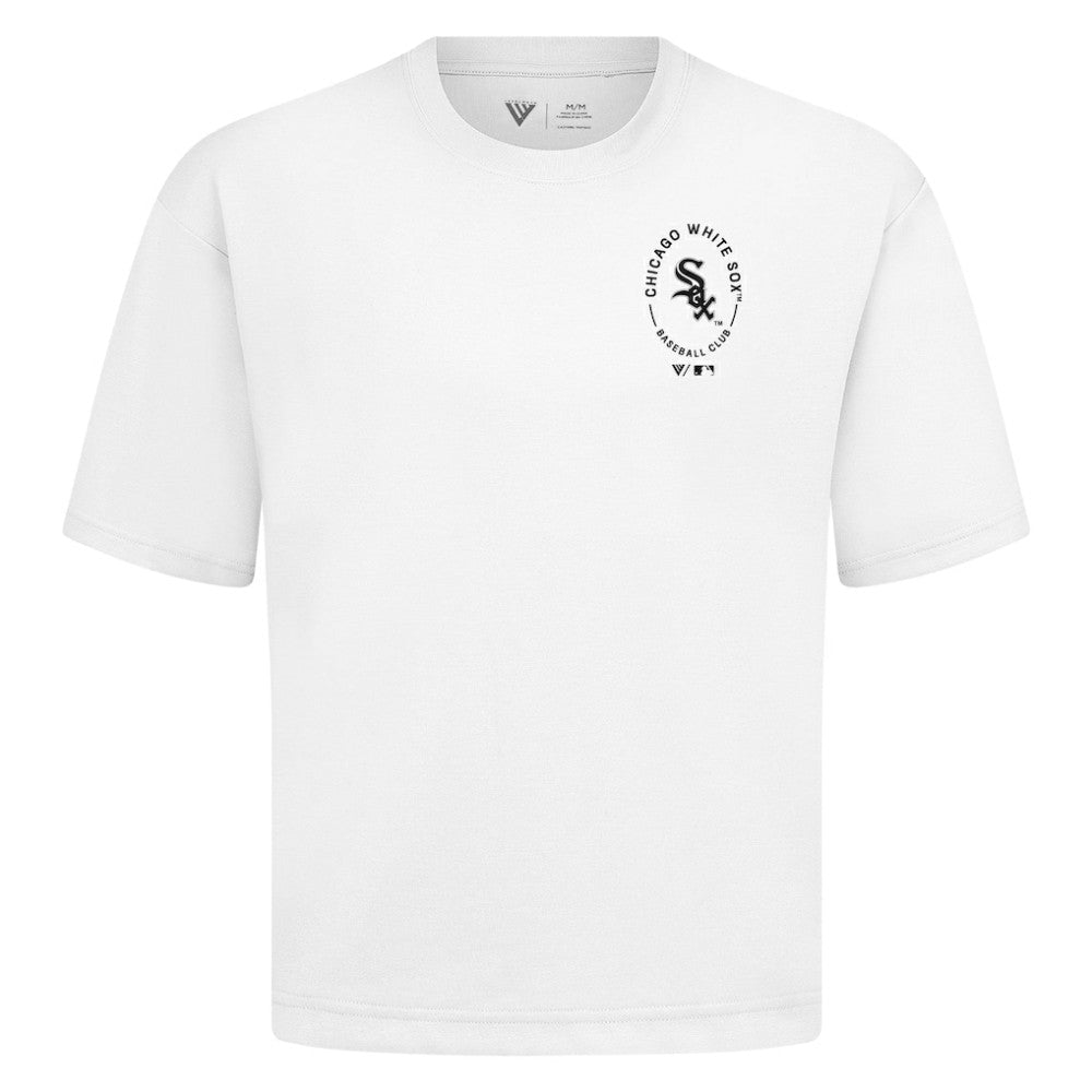 Chicago White Sox Levelwear Signet Oversized Luxe Signature Knit T-Shirt - White