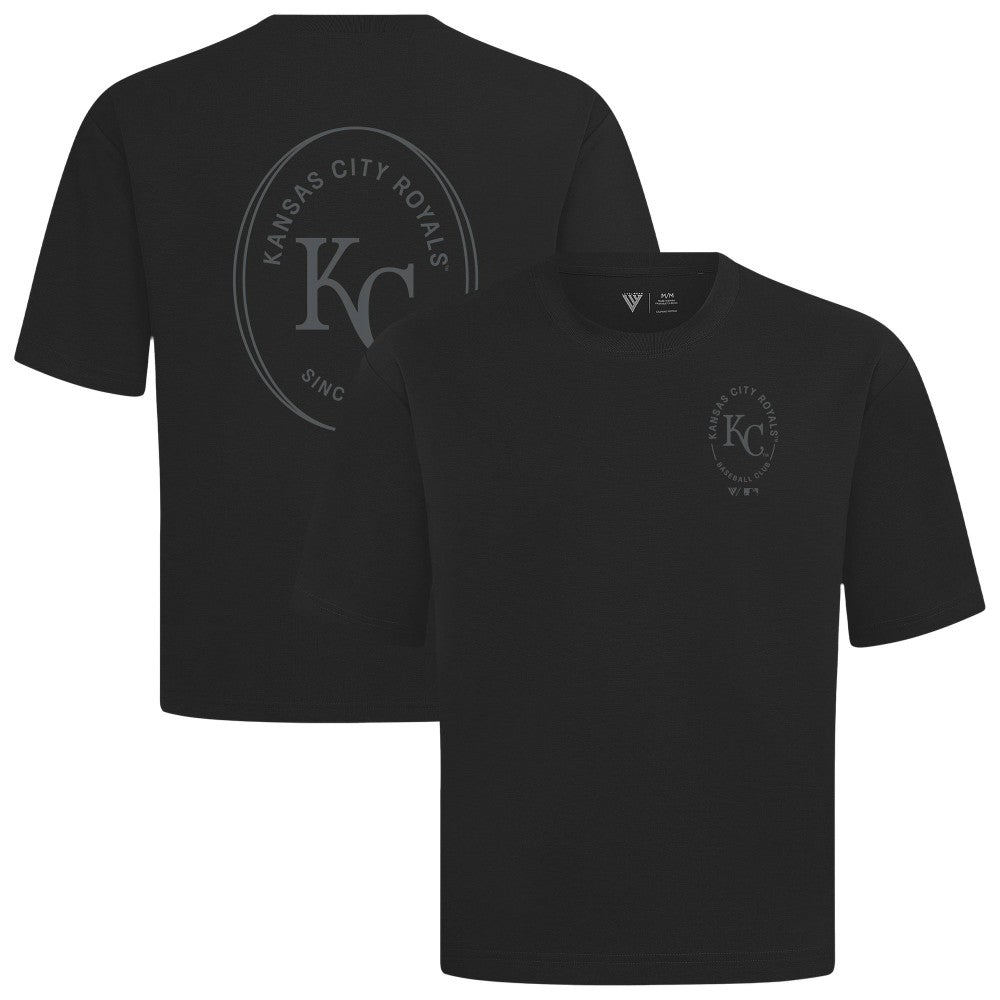 Kansas City Royals Levelwear Signet Oversized Luxe Signature Knit T-Shirt - Black