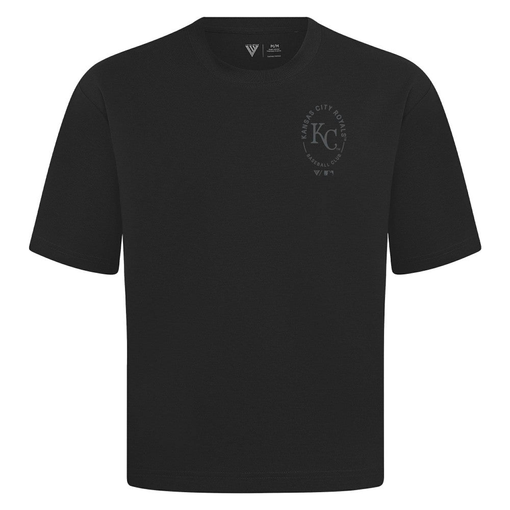 Kansas City Royals Levelwear Signet Oversized Luxe Signature Knit T-Shirt - Black