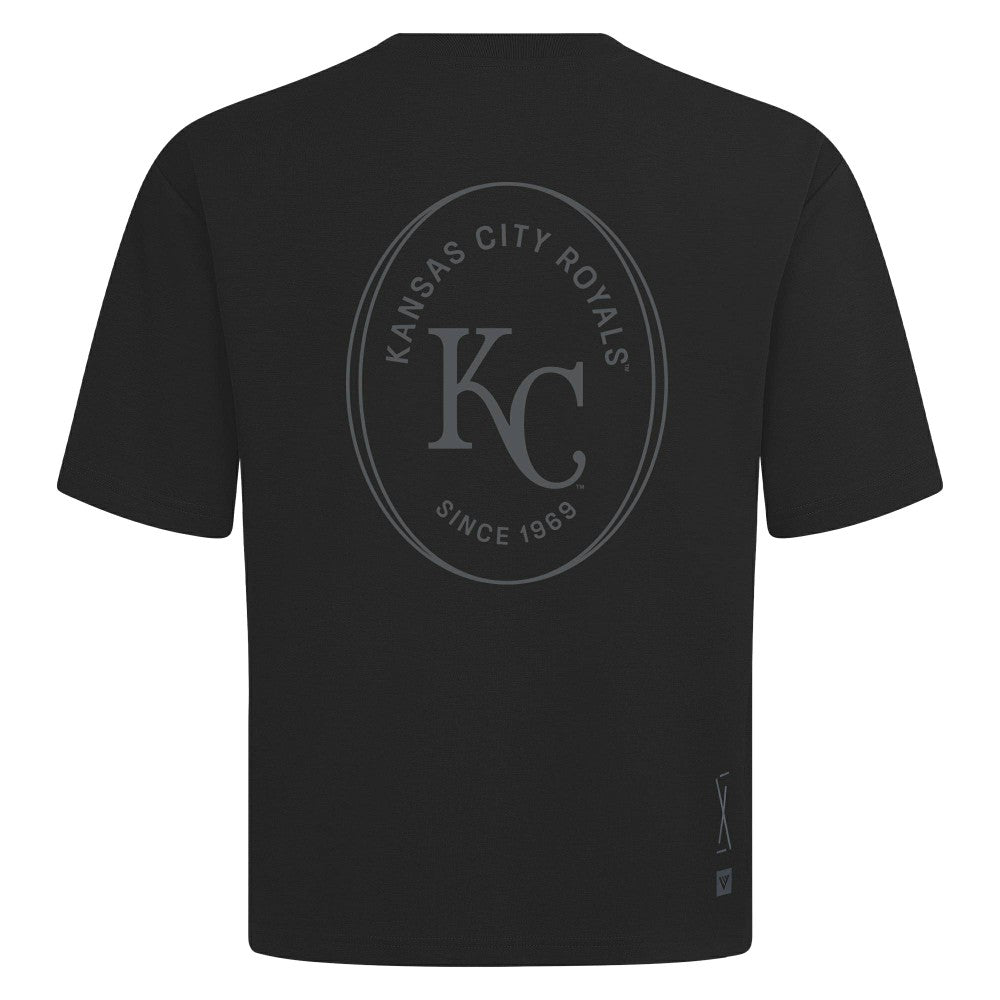 Kansas City Royals Levelwear Signet Oversized Luxe Signature Knit T-Shirt - Black
