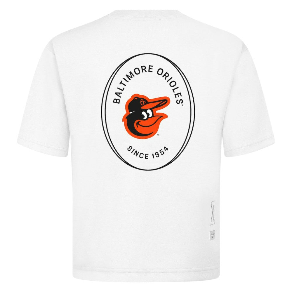 Baltimore Orioles Levelwear Signet Oversized Luxe Signature Knit T-Shirt - White