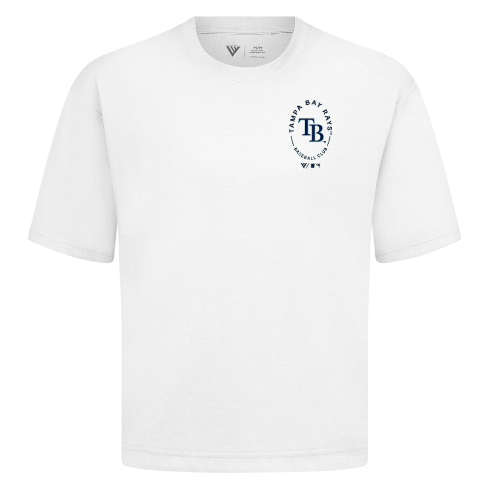 Tampa Bay Rays Levelwear Signet Oversized Luxe Signature Knit T-Shirt - White