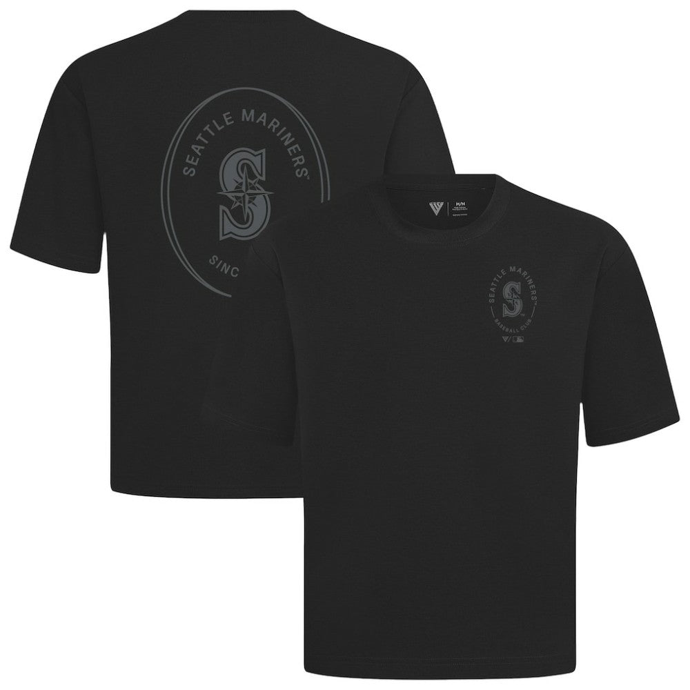 Seattle Mariners Levelwear Register Oversized Luxe Signature Knit T-Shirt - Black
