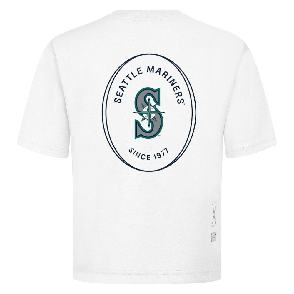 Seattle Mariners Levelwear Register Oversized Luxe Signature Knit T-Shirt - White
