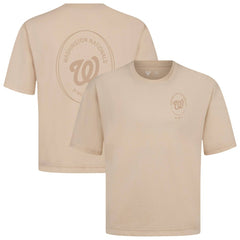 Washington Nationals Levelwear Register Oversized Luxe Signature Knit T-Shirt - Khaki