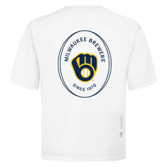 Milwaukee Brewers Levelwear Register Oversized Luxe Signature Knit T-Shirt - White