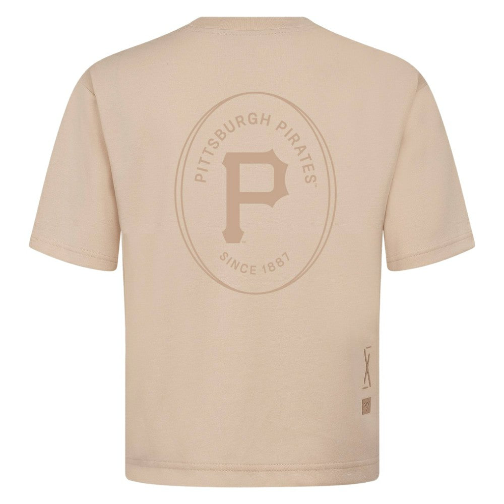 Pittsburgh Pirates Levelwear Register Oversized Luxe Signature Knit T-Shirt - Khaki