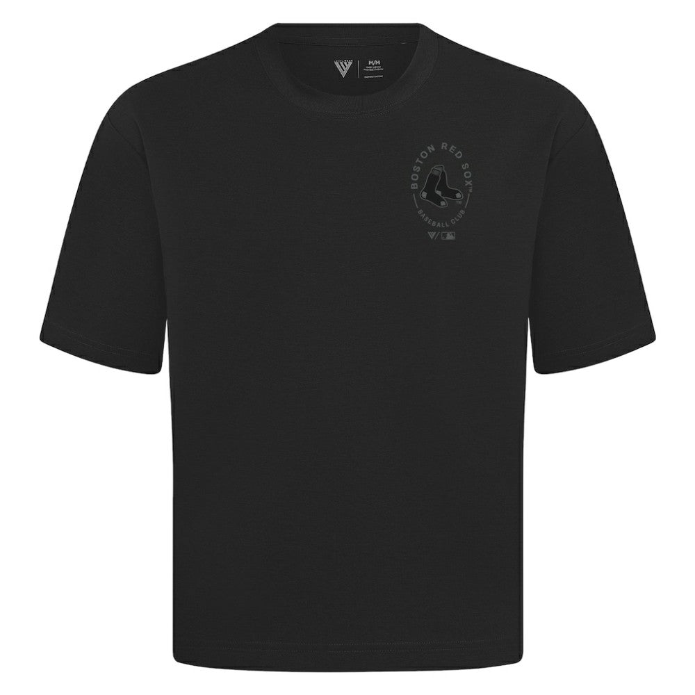Boston Red Sox Levelwear Register Oversized Luxe Signature Knit T-Shirt - Black
