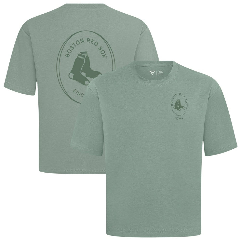 Boston Red Sox Levelwear Register Oversized Luxe Signature Knit T-Shirt - Green