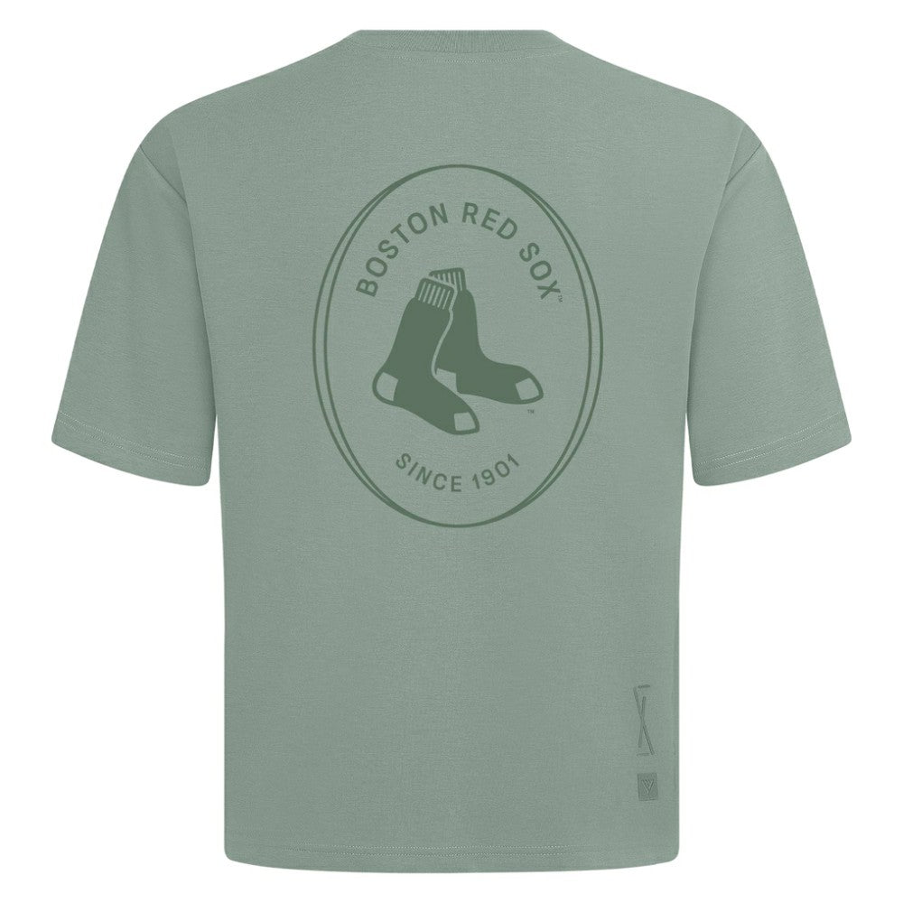 Boston Red Sox Levelwear Register Oversized Luxe Signature Knit T-Shirt - Green