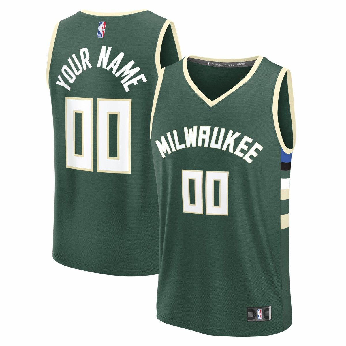Milwaukee Bucks Youth Fast Break Custom Replica Jersey - Green - Icon Edition | Fanatics sale