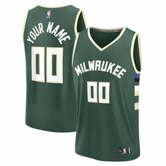 Milwaukee Bucks Youth Fast Break Custom Replica Jersey - Green - Icon Edition | Fanatics sale
