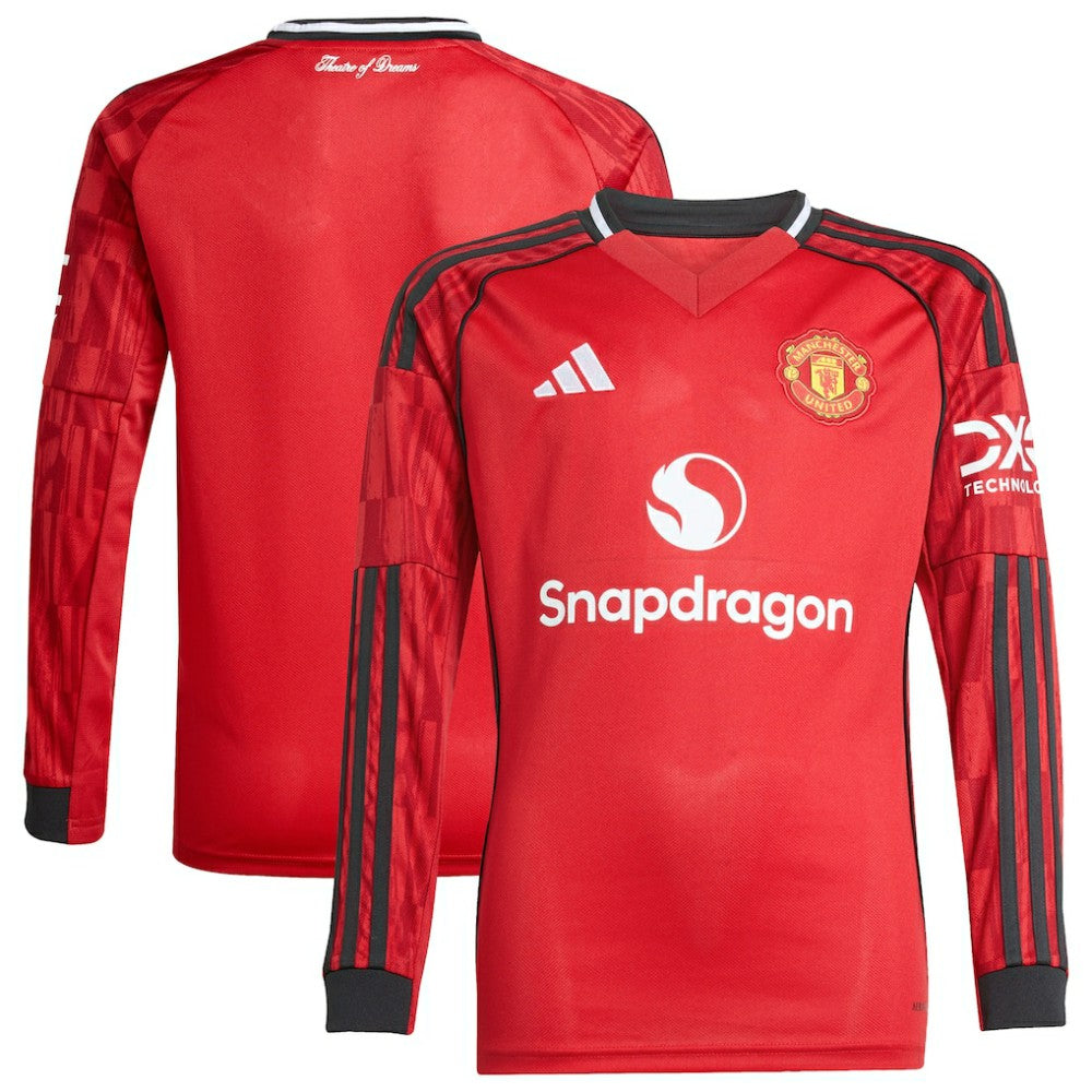 Manchester United Youth Home 2025/26 Replica Long Sleeve Jersey / Soccer For sale