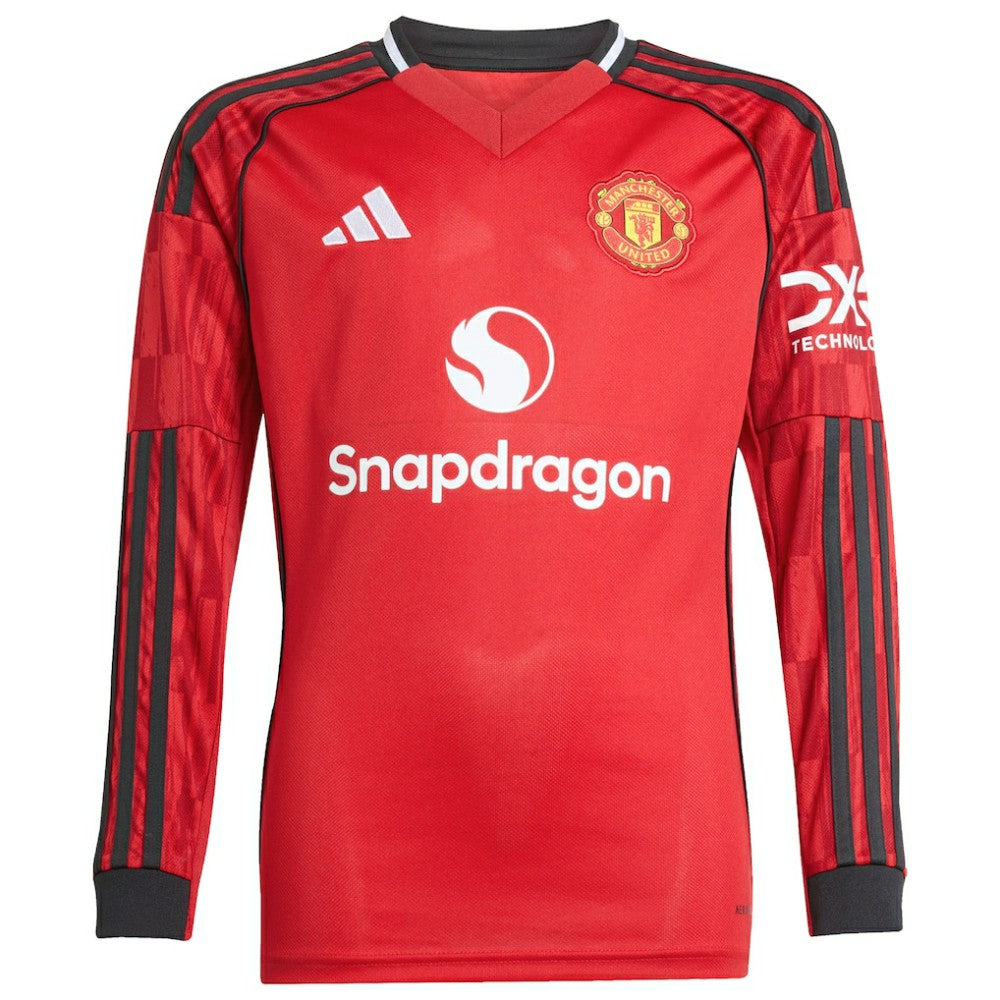 Manchester United Youth Home 2025/26 Replica Long Sleeve Jersey / Soccer For sale