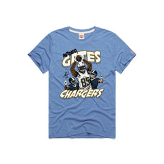 NFL Los Angeles Chargers Antonio Gates  Homage Unisex Caricature Retired Player Tri-Blend T-Shirt