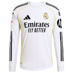 Real Madrid 2025/26 Home Long Sleeve Custom Jersey / Soccer On sale