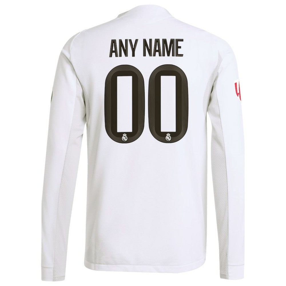 Real Madrid 2025/26 Home Long Sleeve Custom Jersey / Soccer On sale