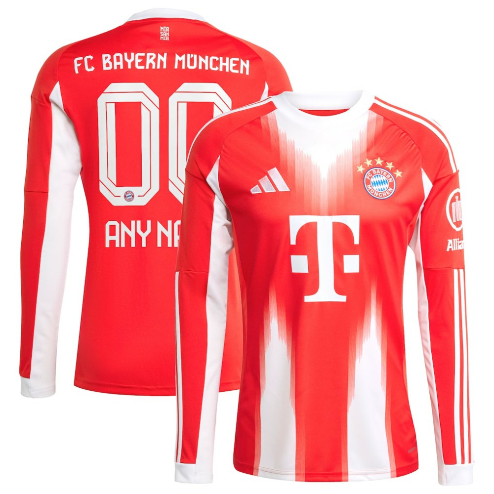 Bayern Munich 2025/26 Home Replica Long Sleeve Custom Jersey / Soccer Online