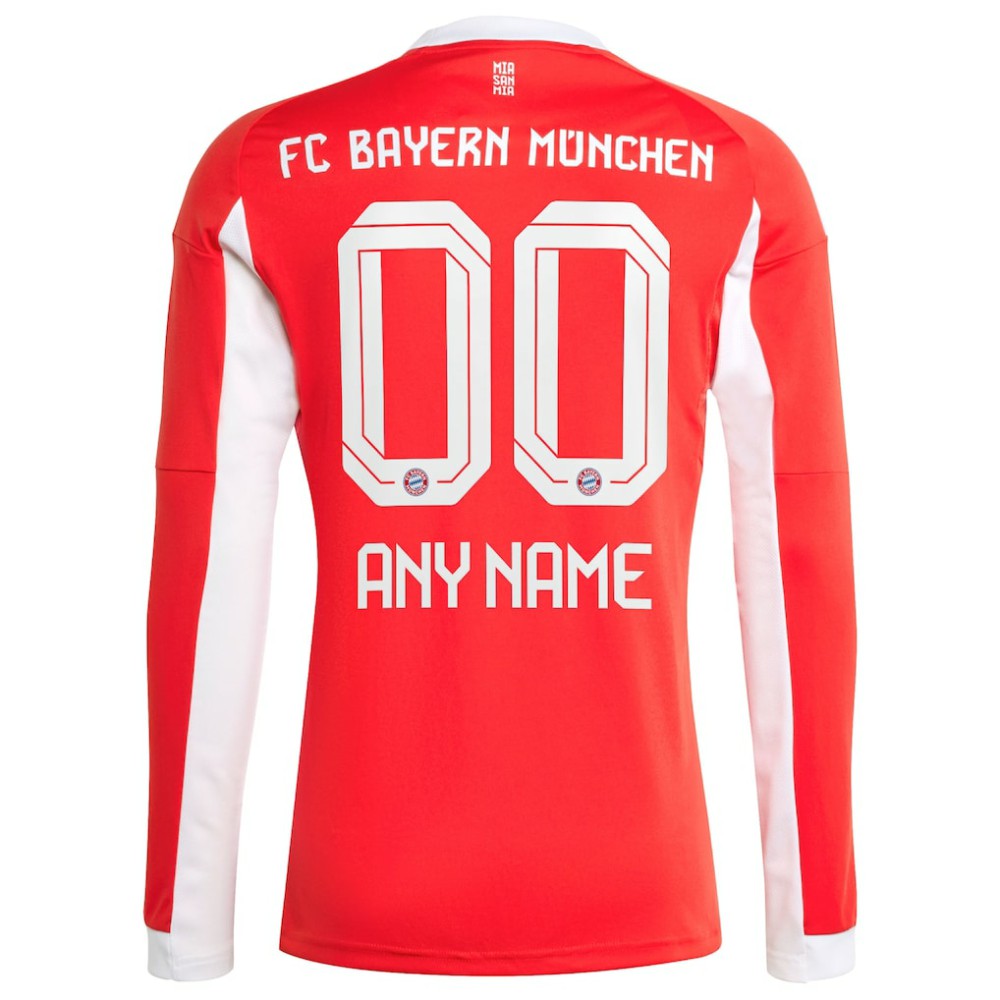Bayern Munich 2025/26 Home Replica Long Sleeve Custom Jersey / Soccer Online