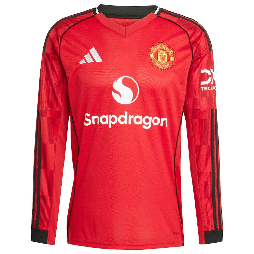 Manchester United Home 2025/26 Custom Replica Long Sleeve Jersey / Soccer Outlet