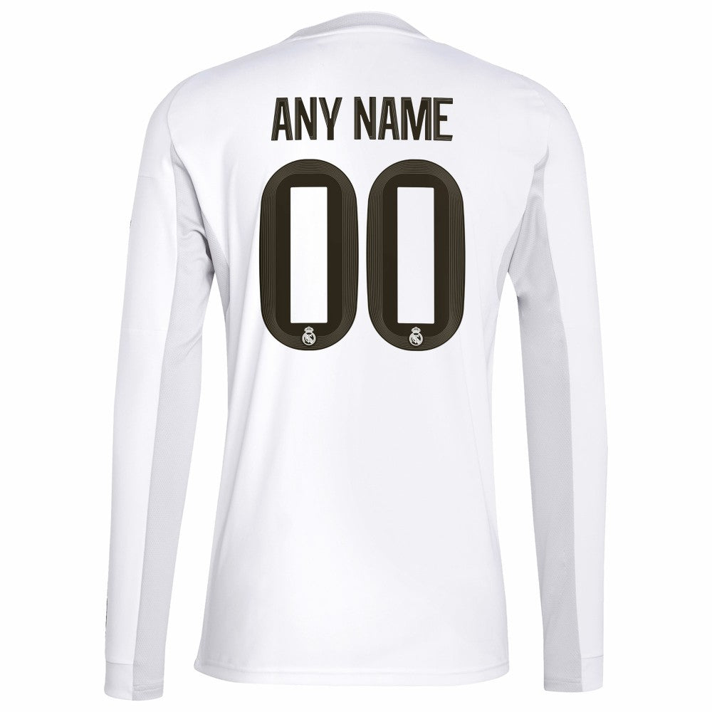 Real Madrid 2025/26 Home Replica Long Sleeve Custom Jersey / Soccer Discount