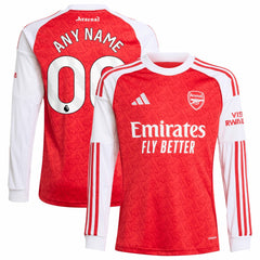 Arsenal Youth 2025/26 Home Replica Long Sleeve Custom Jersey / Soccer Outlet