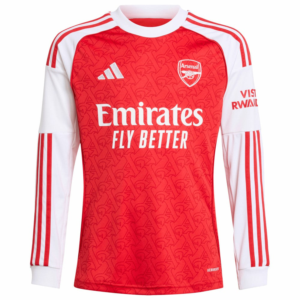Arsenal Youth 2025/26 Home Replica Long Sleeve Custom Jersey / Soccer Outlet