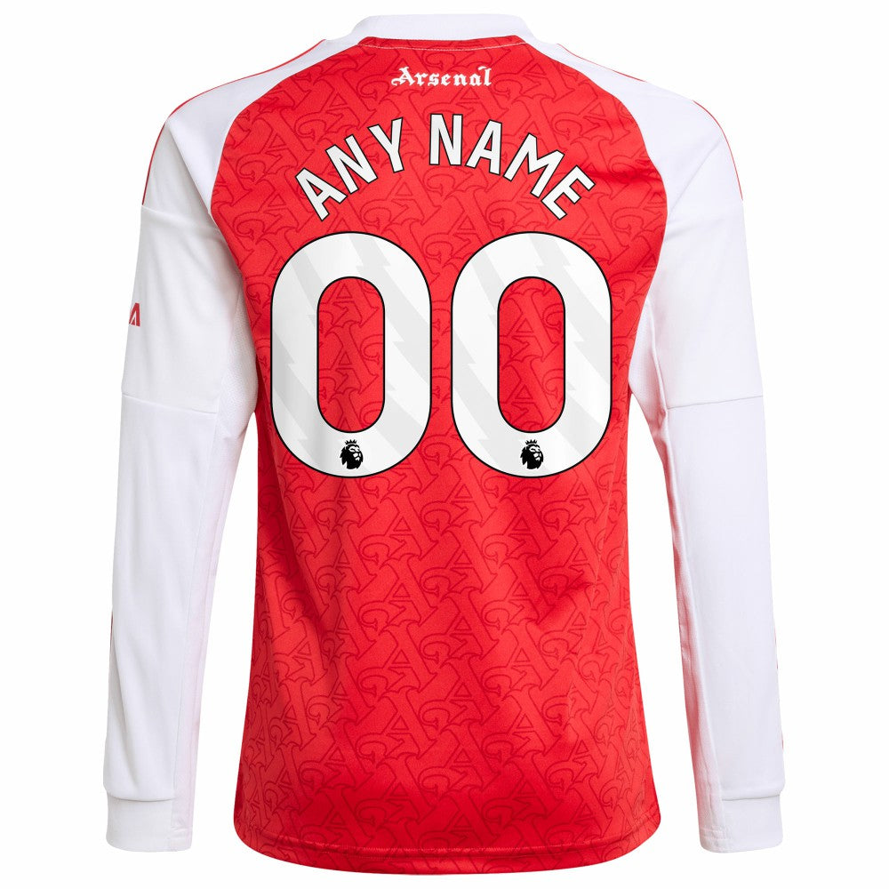 Arsenal Youth 2025/26 Home Replica Long Sleeve Custom Jersey / Soccer Outlet
