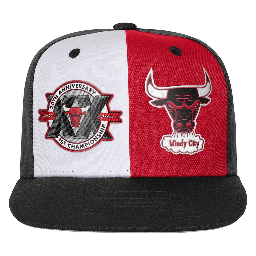 Chicago Bulls Youth 20th Anniversary Duo Front Snapback Hat - Black | Mitchell & Ness discount