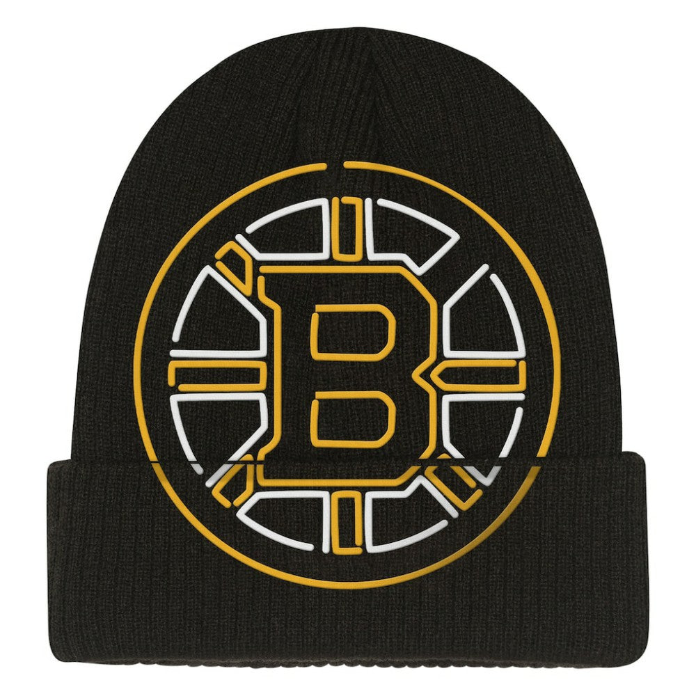 Boston Bruins Mitchell & Ness Youth Neon Line Lights Cuffed Knit Hat