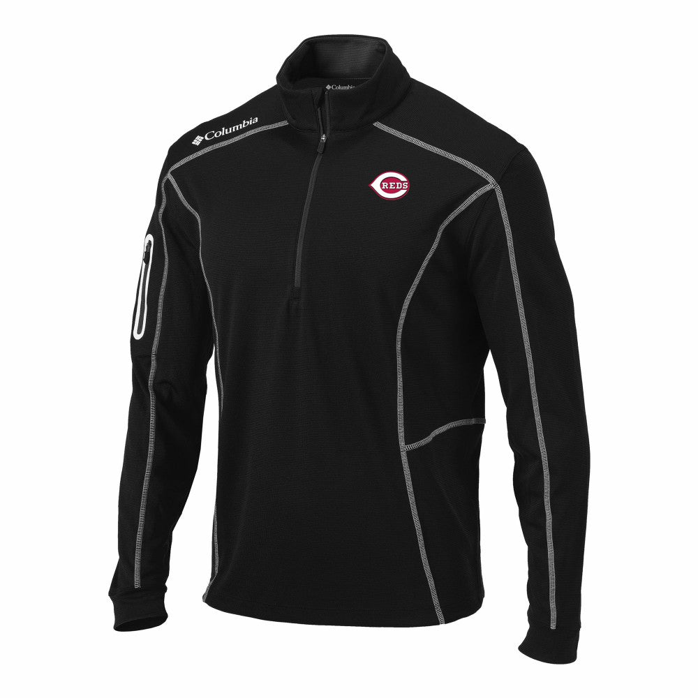 Cincinnati Reds Omni-Wick Shotgun Quarter-Zip Pullover - Black | Columbia